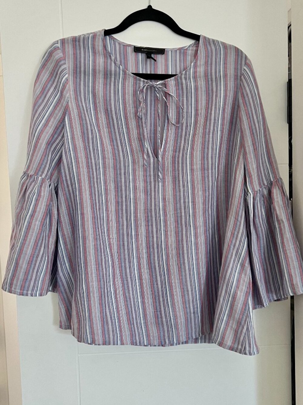 BCBGMaxAzria Flutter Sleeve Tunic Blouse